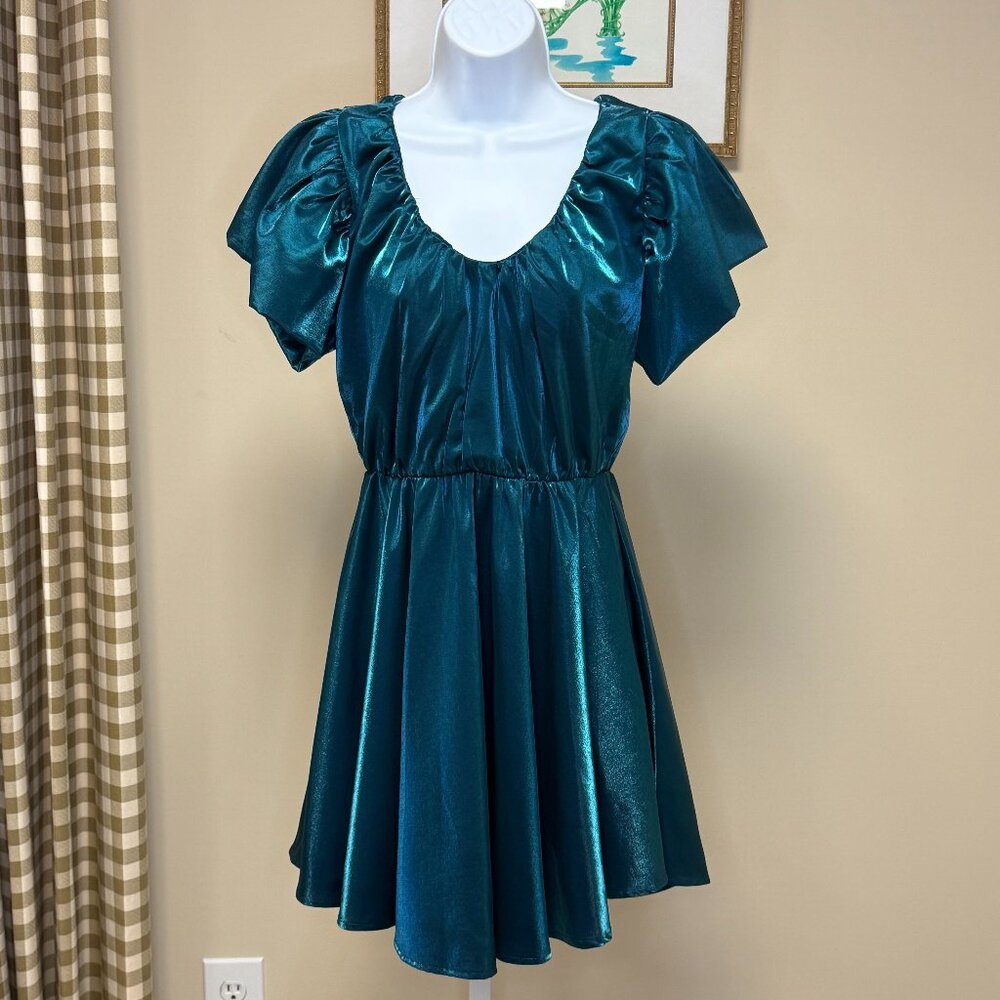 It's Party Time Teal Mini Dress